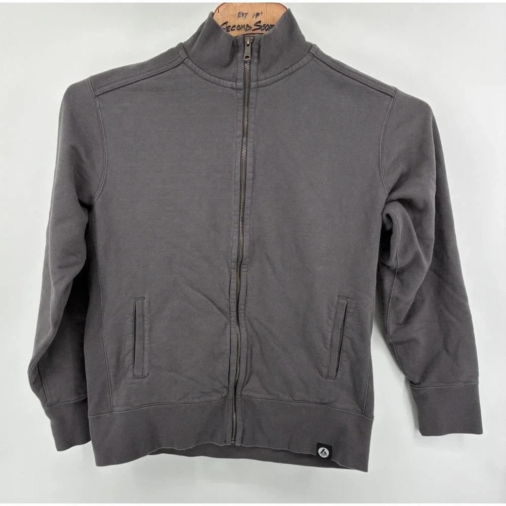 American Giant Jacket Mens L‎ Gray Moto Bomber Sweatshirt Full Zip USA Made